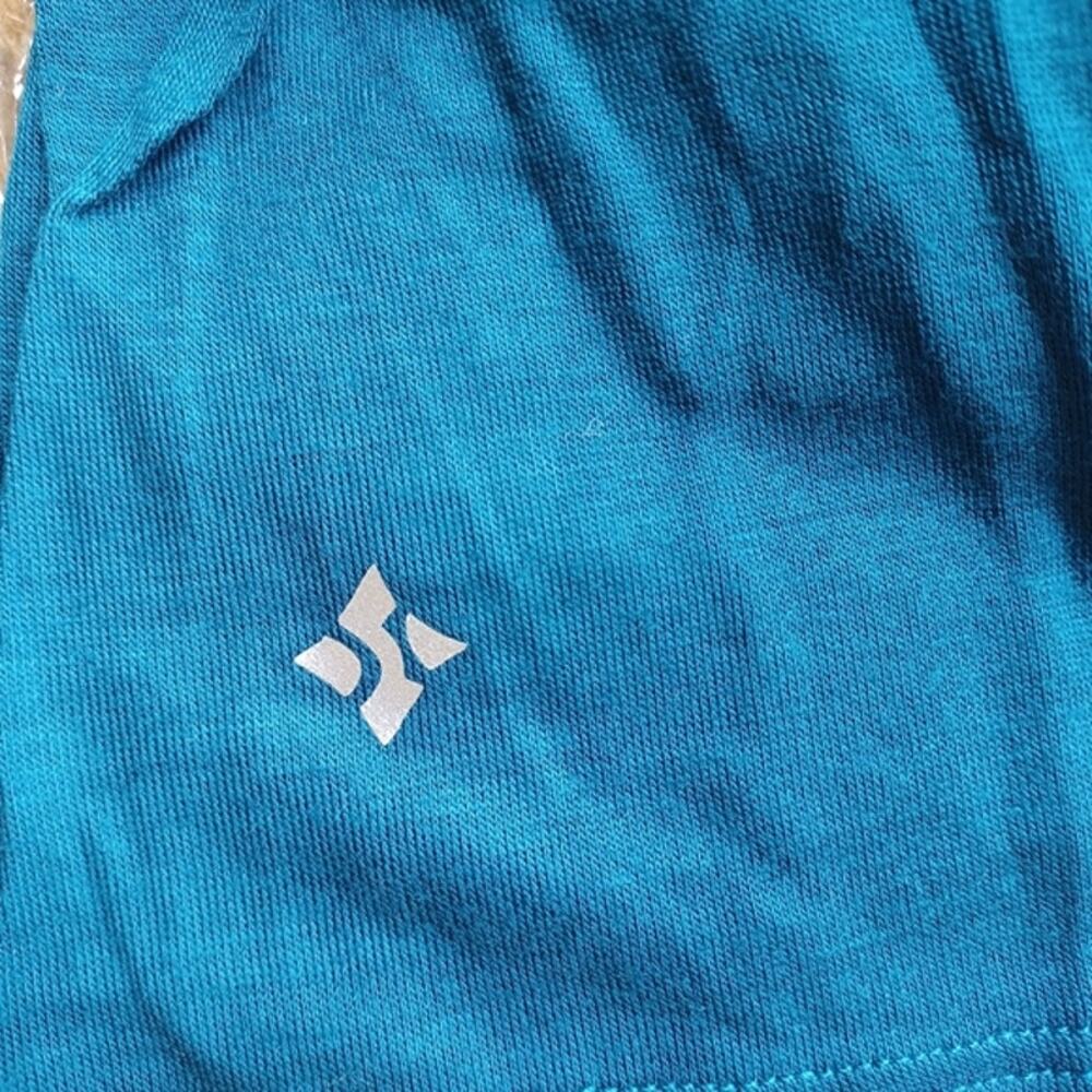 Nux Take It Easy Tank Top Women L Blue Draped Open Back Yoga Athletic Activewear - Picture 5 of 8